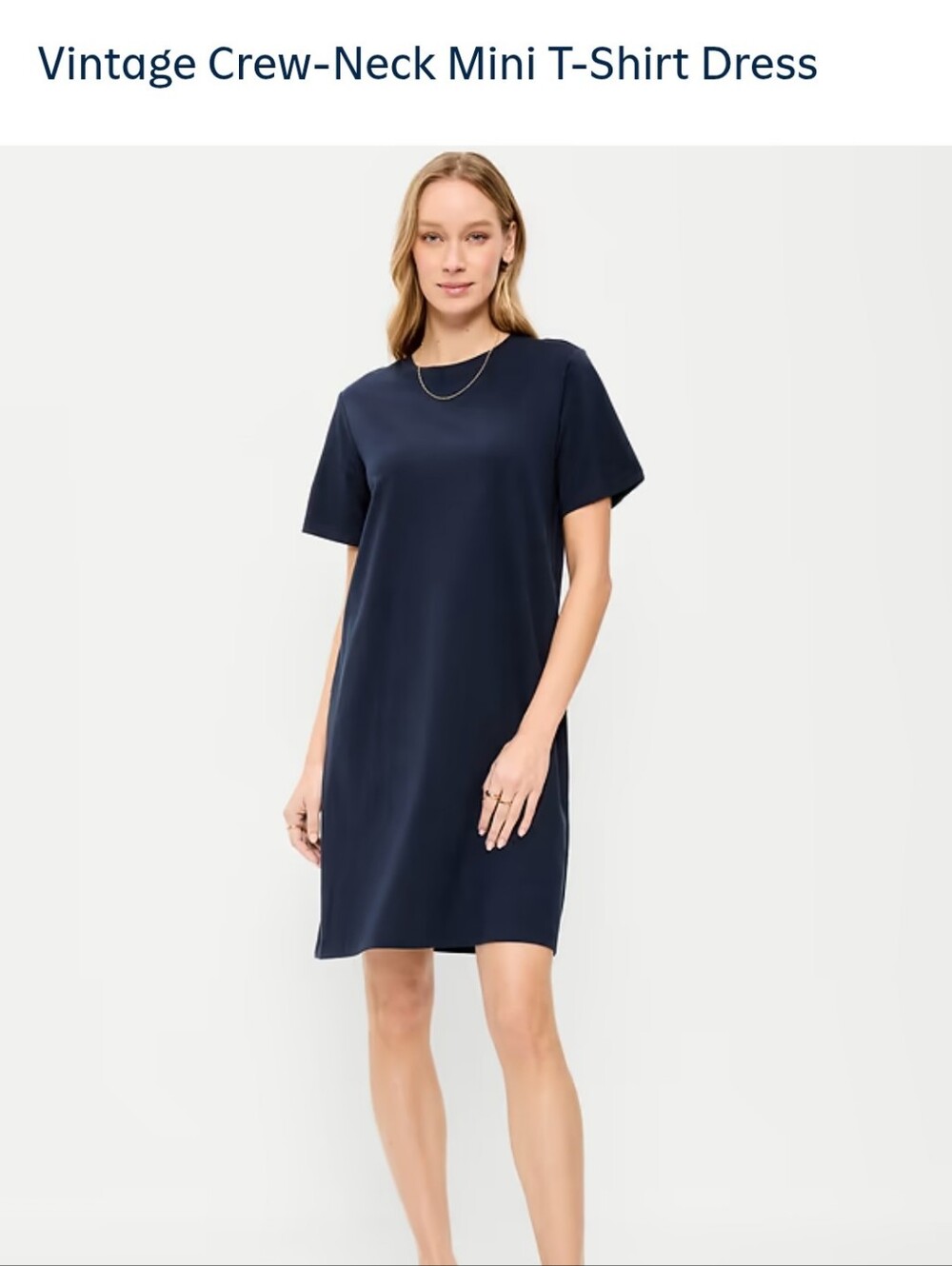 Old Navy Crewneck TShirt Dress, Navy Sz L